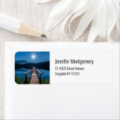 Pier bij nacht onder een volle maan etiket (Insitu)