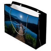 Pier bij nacht onder een volle maan groot cadeauzakje (Achterkant Gekanteld)