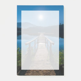 Pier bij nacht onder een volle maan post-it® notes