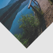 Pier bij nacht onder een volle maan tissuepapier (Detail)