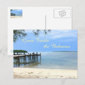 "PIER BIJ RUSTIG STRAND / GROENE SCHILDPAD, DE BAH BRIEFKAART (Voorkant / Achterkant)