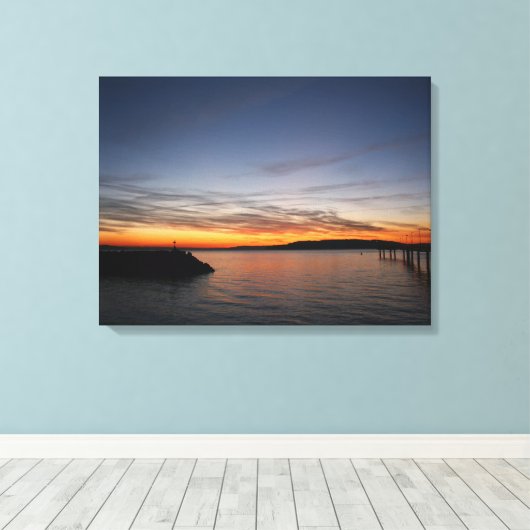 Pier bij zonsondergang canvas afdruk (Insitu (Houten vloer))