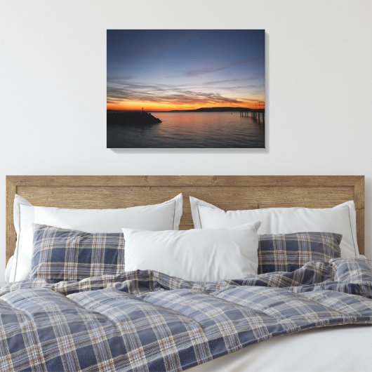Pier bij zonsondergang canvas afdruk (Insitu (Slaapkamer))