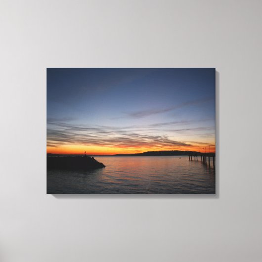 Pier bij zonsondergang canvas afdruk (Voorkant)