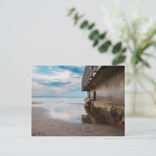 Pier dek in zonsondergang briefkaart (Staand voorkant)