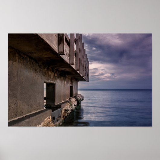 Pier dek in zonsondergang poster (Voorkant)