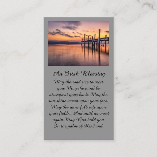 Pier die leidt naar een mooie Sunset Prayer Kaart Visitekaartje (Voorkant)