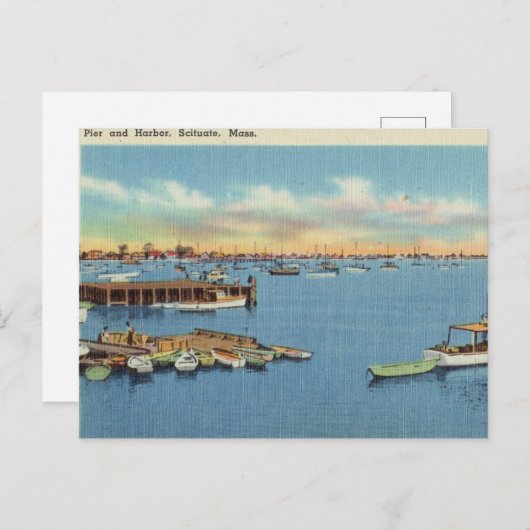 Pier en haven, Scituate, Massachusetts Briefkaart (Voorkant / Achterkant)