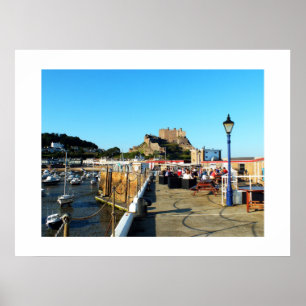 Pier en kasteel op Gorey Jersey Poster