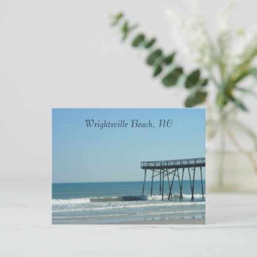 Pier en strand briefkaart (Staand voorkant)