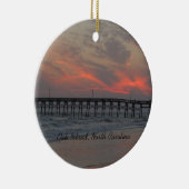 Pier en Sunset - Oak Island, NC Keramisch Ornament (Rechts)