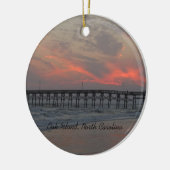 Pier en Sunset - Oak Island, NC Keramisch Ornament (Links)