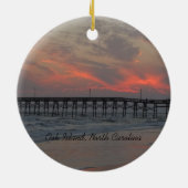 Pier en Sunset - Oak Island, NC Keramisch Ornament (Achterkant)