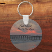 Pier en Sunset - Oak Island, NC Sleutelhanger (Voorkant)