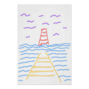 Pier en vuurtoren Glossy Poster