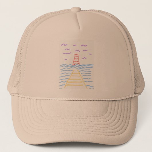 Pier en vuurtoren Trucker Hat Pet (Voorkant)