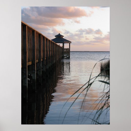 Pier & Gazebo op Sunset, Outer Banks NC Poster (Voorkant)