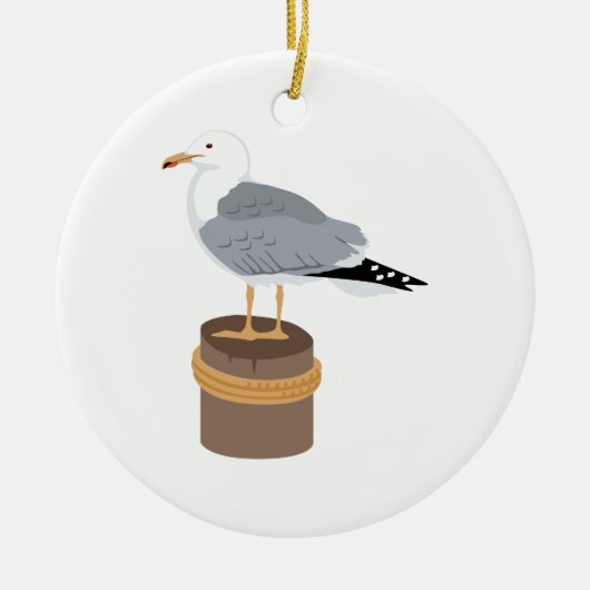 Pier Gull Keramisch Ornament (Voorkant)