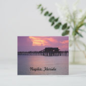 pier in Napels, Florida bij zonsondergang Briefkaart (Staand voorkant)
