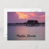 pier in Napels, Florida bij zonsondergang Briefkaart (Voorkant / Achterkant)