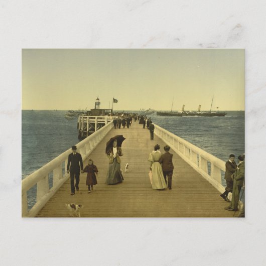 Pier in Oostende, West-Vlaanderen, België Briefkaart (Voorkant)