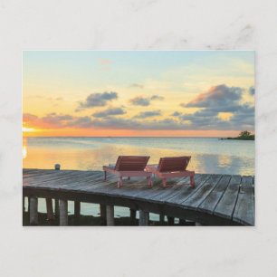 Pier kijkt uit over de oceaan, Belize Briefkaart