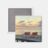 Pier kijkt uit over de oceaan, Belize Magneet (Voorkant / Achterkant)