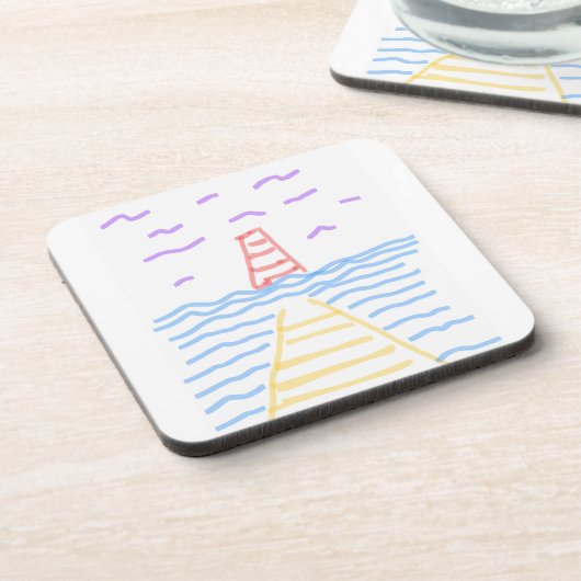 Pier Lighthouse Hard plastiek onderzetter (Linkerzijde)