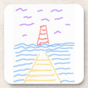 Pier Lighthouse Hard plastiek onderzetter