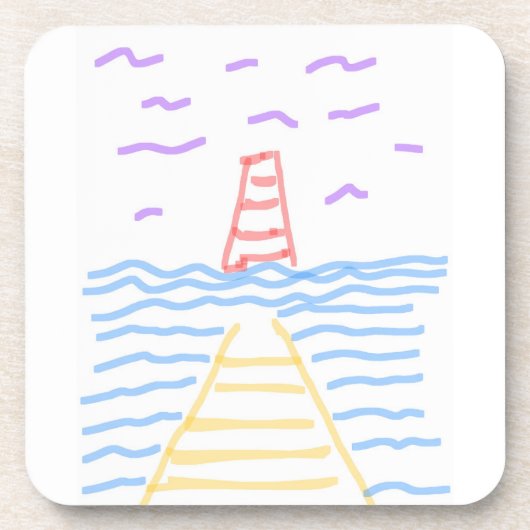 Pier Lighthouse Hard plastiek onderzetter (Voorkant)