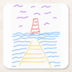 Pier Lighthouse Paper Onderzetter