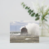 PIER LIGHTHOUSE vs MONSTER WAVES Briefkaart (Staand voorkant)