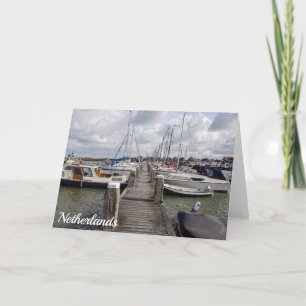 Pier met boten en jachten in Marken Nederland Feestdagen Kaart