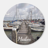 Pier met boten en jachten in Marken Nederland Magneet (Voorkant)