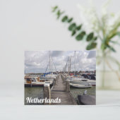Pier met boten en jachten in Marken Nederland P Briefkaart (Staand voorkant)