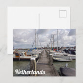 Pier met boten en jachten in Marken Nederland P Briefkaart (Voorkant / Achterkant)