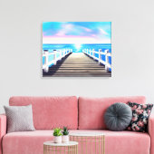 Pier, oceaan en hemel bij zonsopgang canvas afdruk (Insitu (Woonkamer))