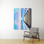 Pier, oceaan en hemel bij zonsopgang wandkleed (In situ)