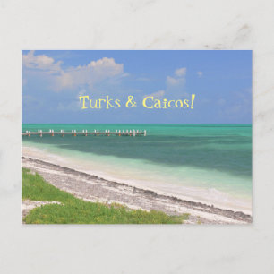 "PIER OVER AQUAMARIJN WATER / TURKS & CAICOS" BRIEFKAART
