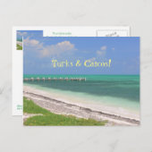 "PIER OVER AQUAMARIJN WATER / TURKS & CAICOS" BRIEFKAART (Voorkant / Achterkant)