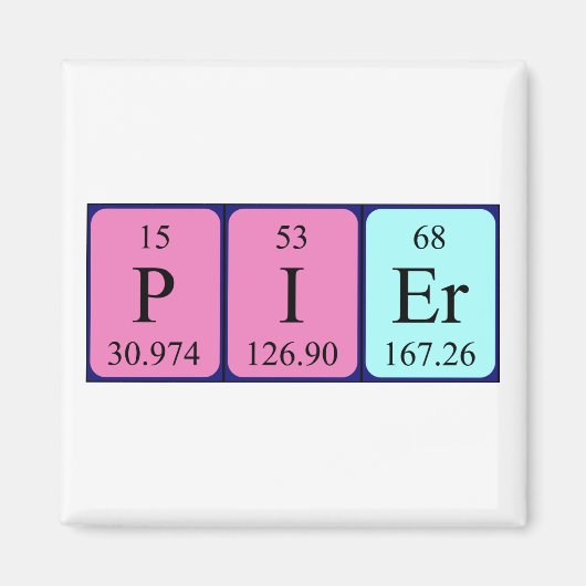 Pier periodiek table name magnet (Voorkant)
