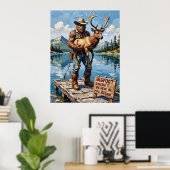 Pier Ponderings: Bigfoot en de Elk Poster (Thuiskantoor)