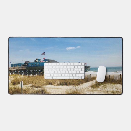 Pier Restaurant Sandy Beach Ocean Uitzicht Cool Bureaumat (Keyboard & Muis)