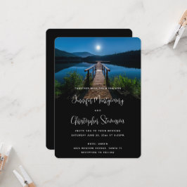 Pier 's nachts onder een Moon Weddenschap Kaart