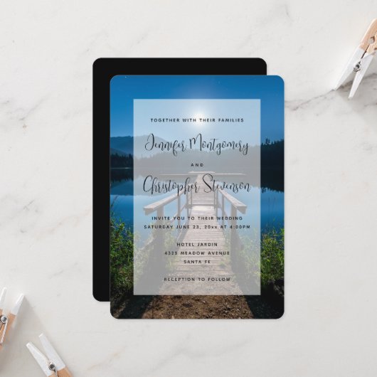 Pier 's nachts onder een Moon Weddenschap Kaart (Voorkant / Achterkant in situ)