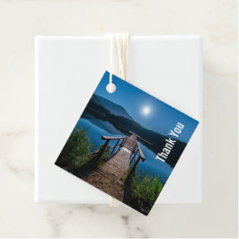 Pier 's nachts onder volledige maan Dank je Bedankjes Labels