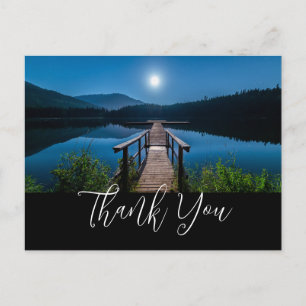 Pier 's nachts onder volledige maan Dank je Briefkaart