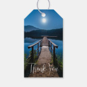 Pier 's nachts onder volledige maan Dank je Cadeaulabel (Voorkant)