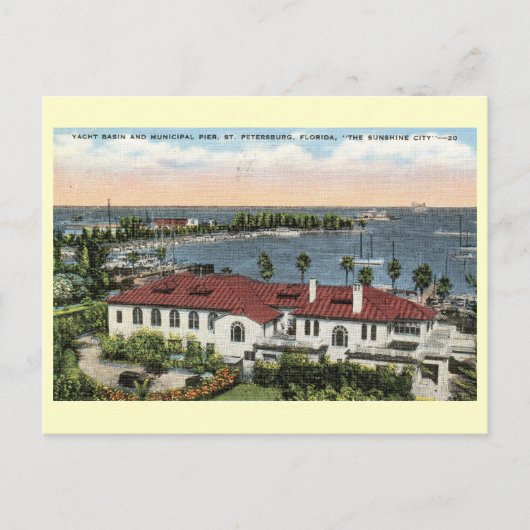 Pier, St. Petersburg, Vintage van Florida Briefkaart (Voorkant)
