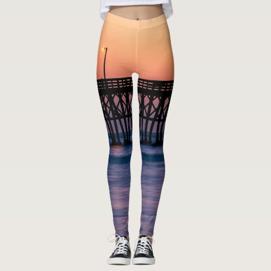 Pier strand zonsondergang leggings (Voorkant)
